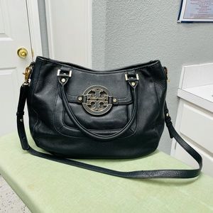 Tory Burch Black Pebble Leather Purse
